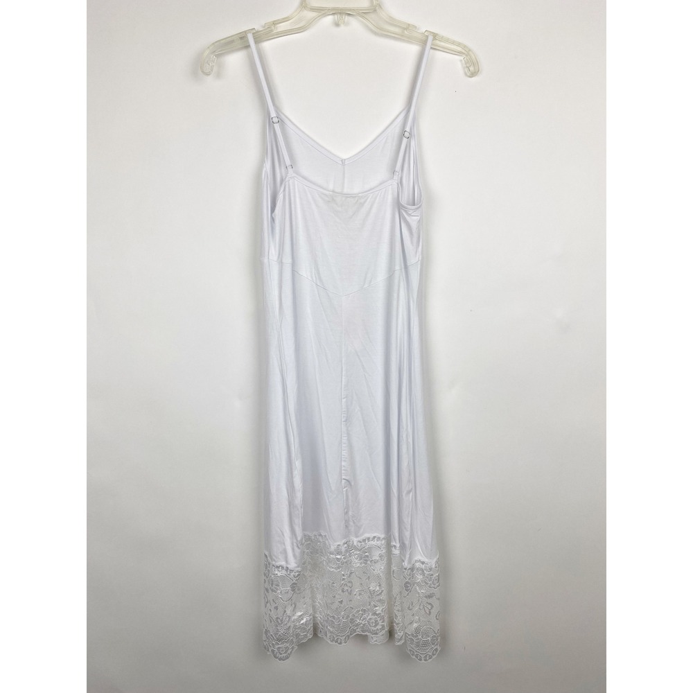 Belle Poque White Lace Hem Adjustable Strap Full Slip Dress Women Small NWT
